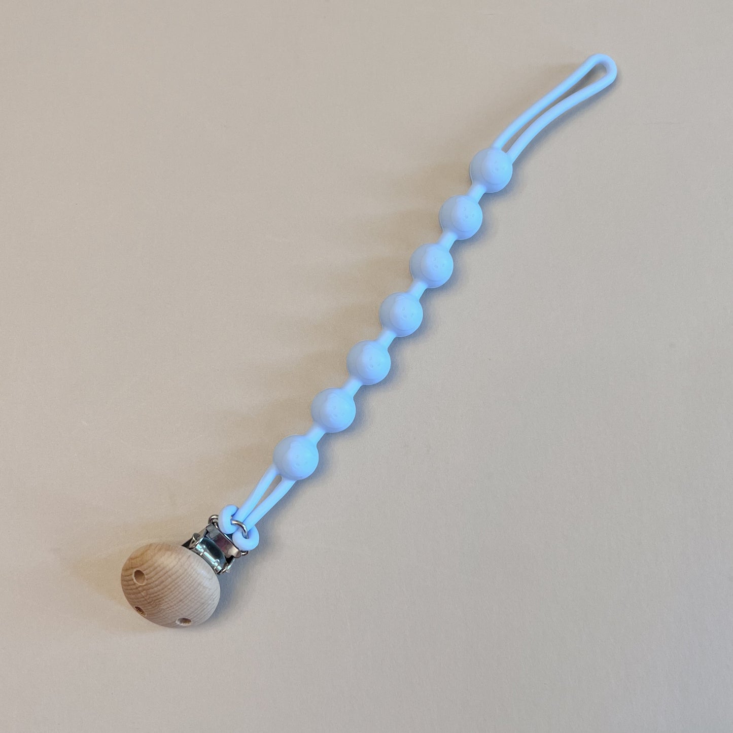 Sky Blue Bear Pacifier Clip