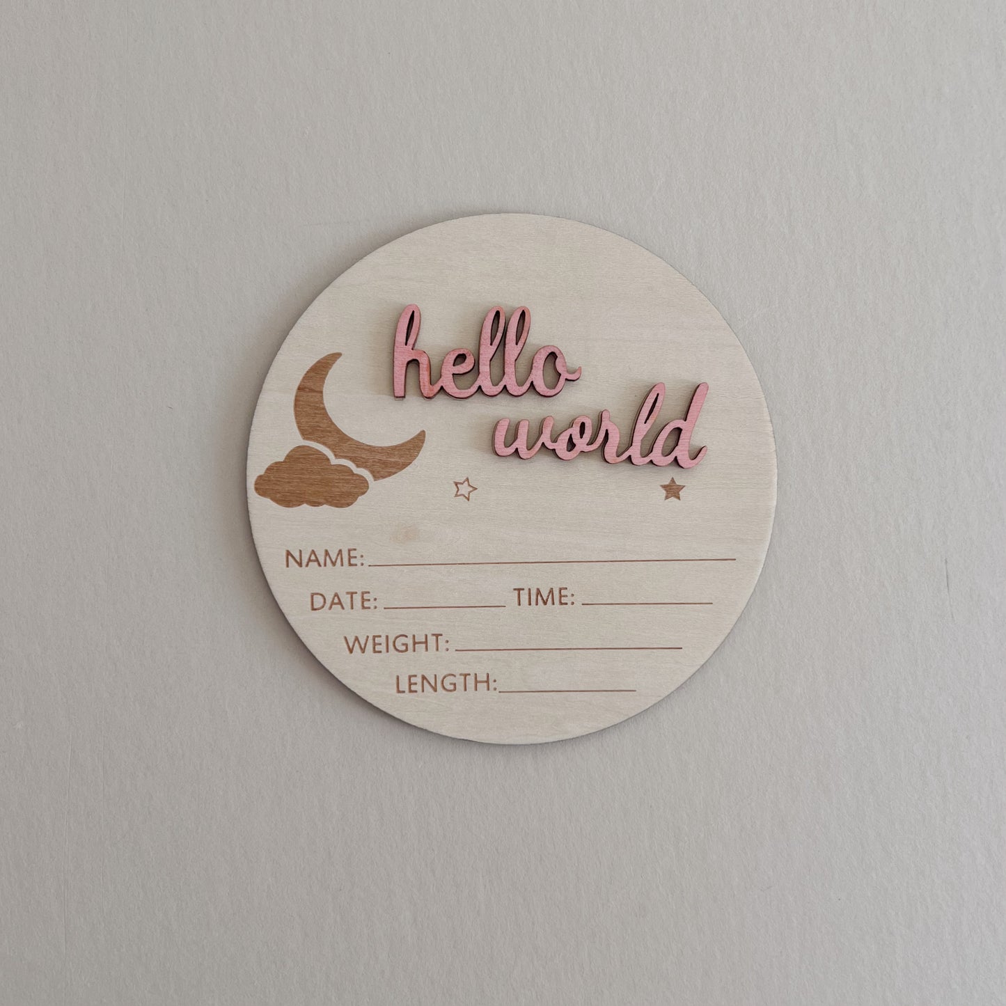Hello World Announcement Sign Pink