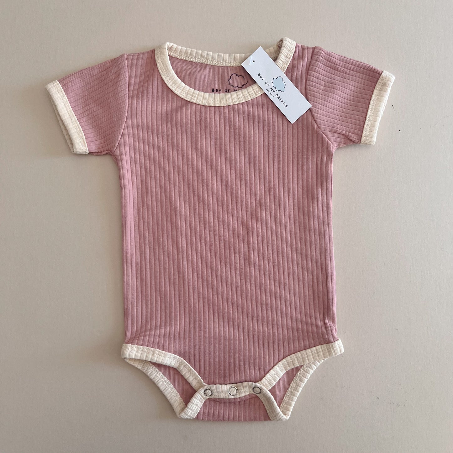 Vintage Rose Retro Ribbed Bodysuit
