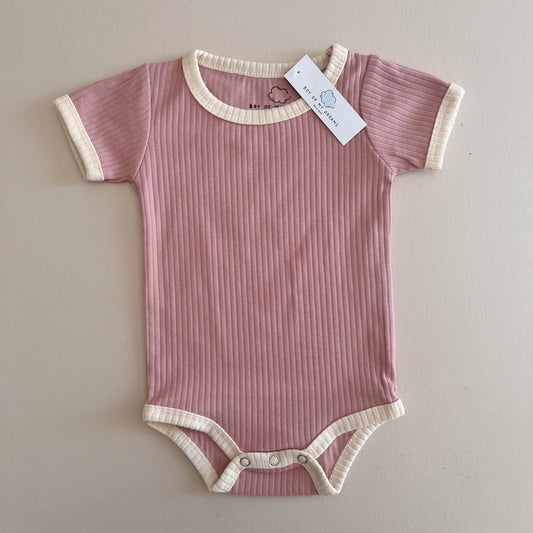 Vintage Rose Retro Ribbed Bodysuit
