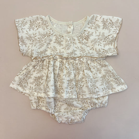 Ash Brown Floral Romper