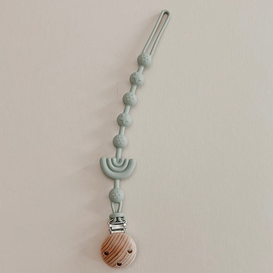Turtle Green Rainbow Pacifier Clip