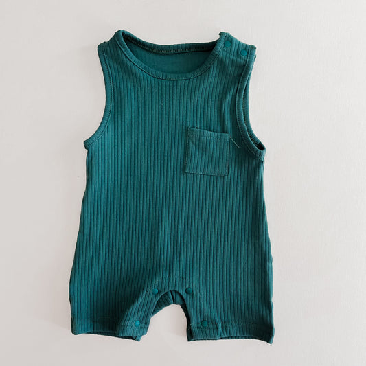 Jungle Green Short Sleeve Ribbed Bodysuit