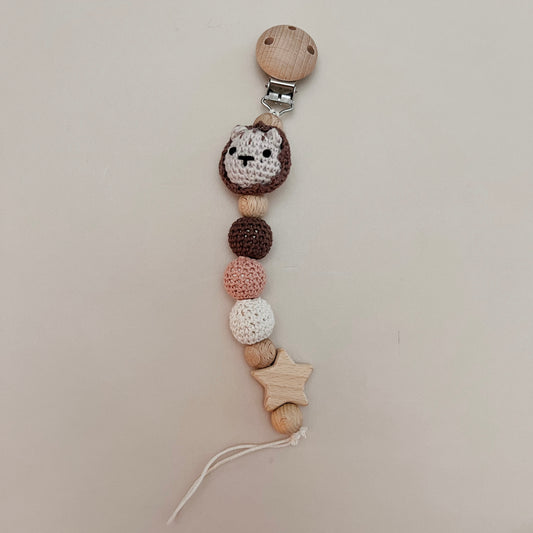 Lion Crochet Pacifier Clip