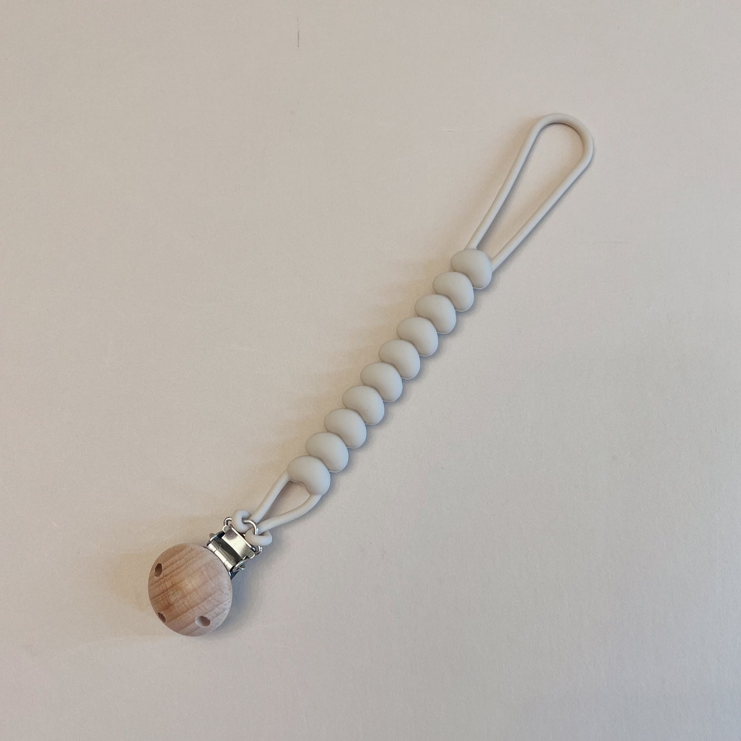 Cream Hearts Pacifier Clip