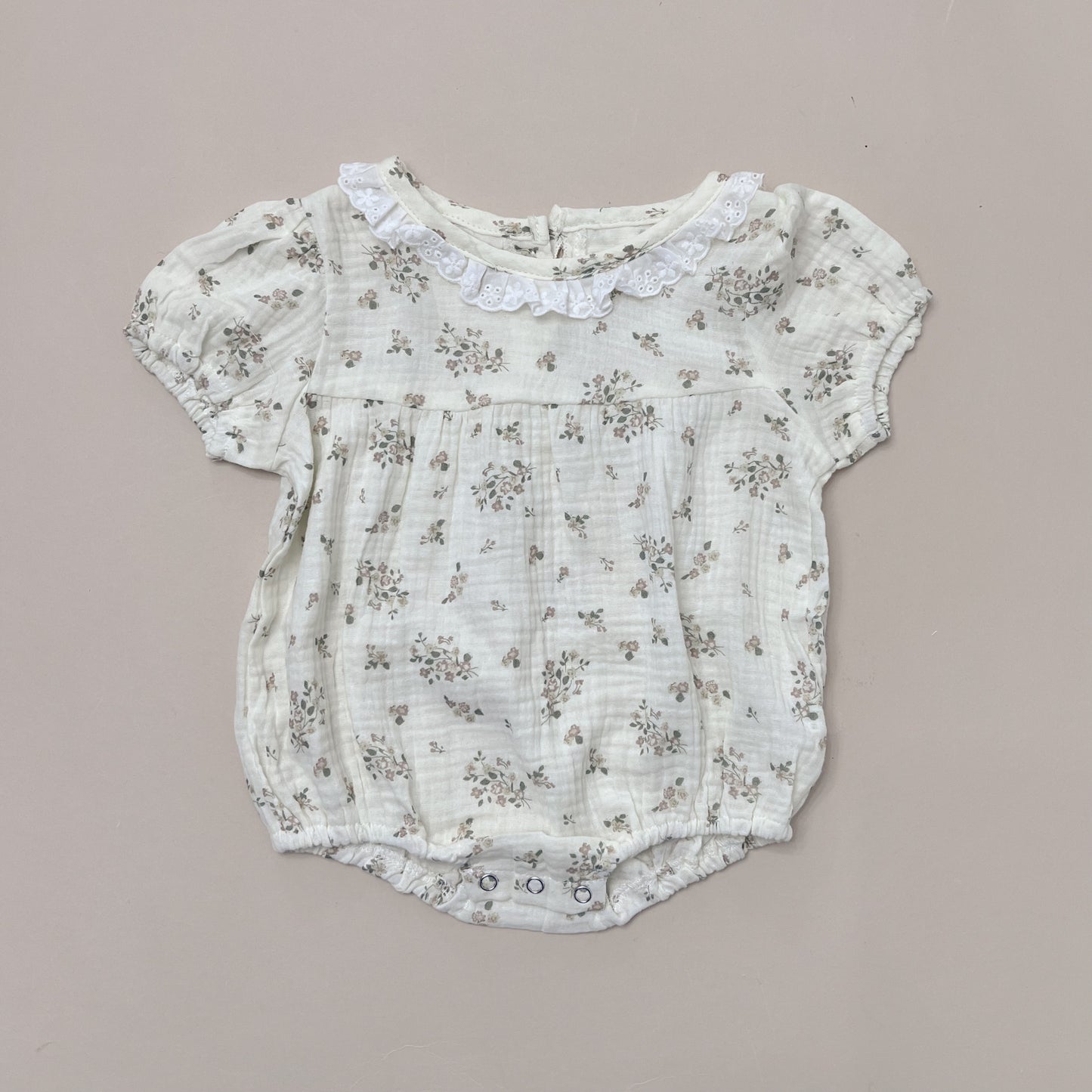Cream Floral Romper