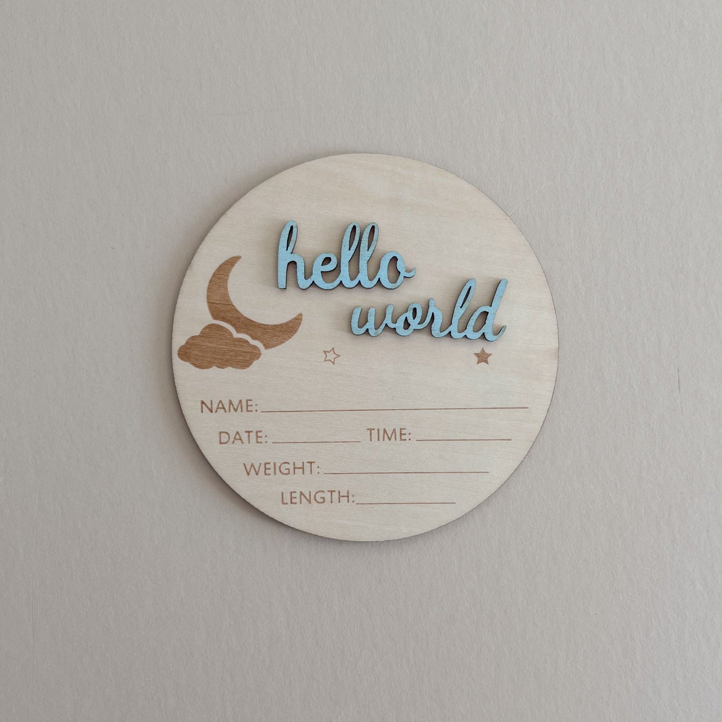 Hello World Announcement Sign Blue