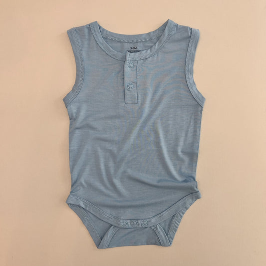 Steel Blue Sleeveless Essential Bodysuit