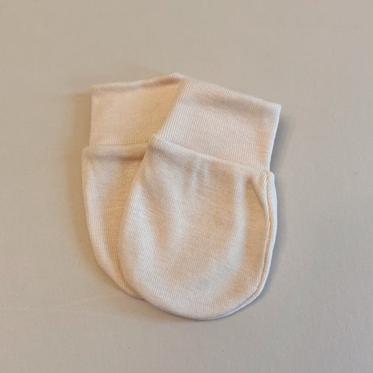 Cream Baby Mittens