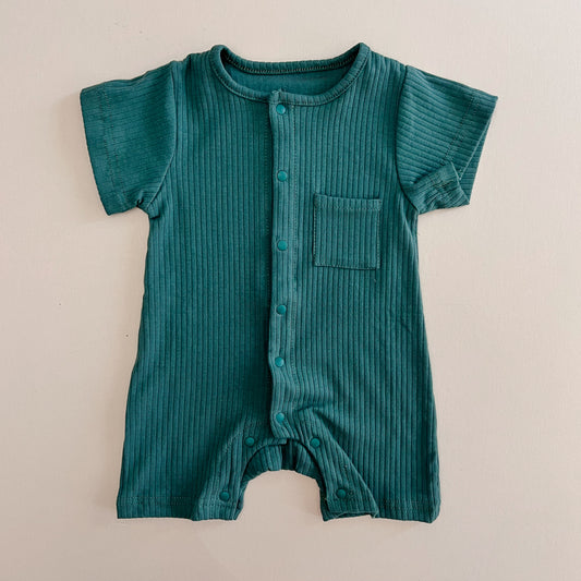 Jungle Green Cotton Ribbed Bodysuit