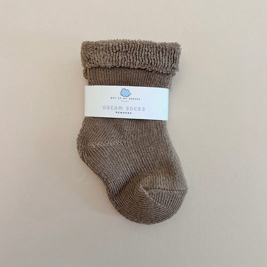 Dark Olive Cozy Baby Socks