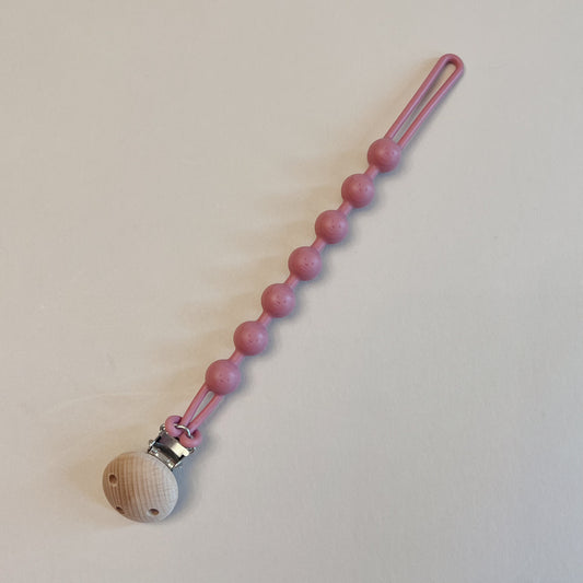 Rosewood Bear Pacifier Clip