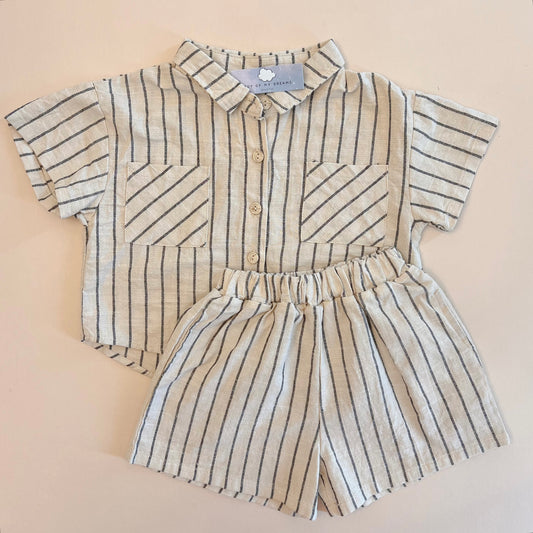 Striped Linen Set