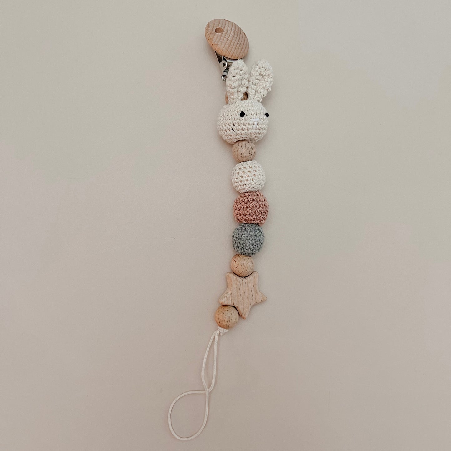 Bunny Crochet Pacifier Clip