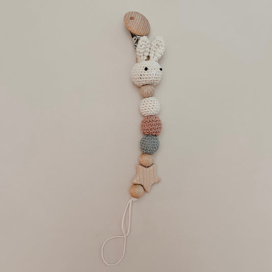 Bunny Crochet Pacifier Clip