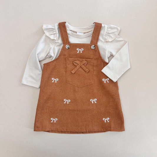 Cinnamon Ribbed Cotton Dress