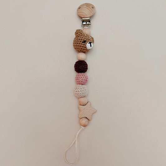 Bear Crochet Pacifier Clip