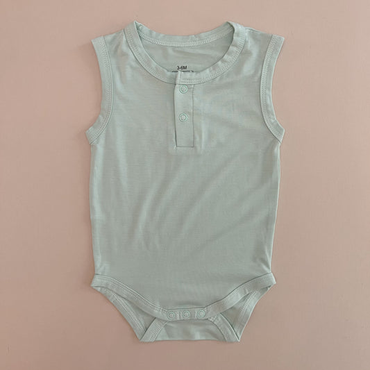 Tea Green Sleeveless Essential Bodysuit