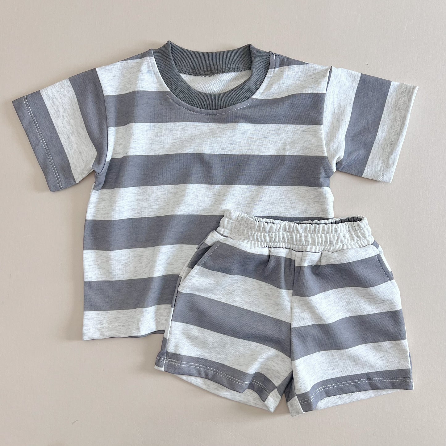 Blue Gray Striped Set