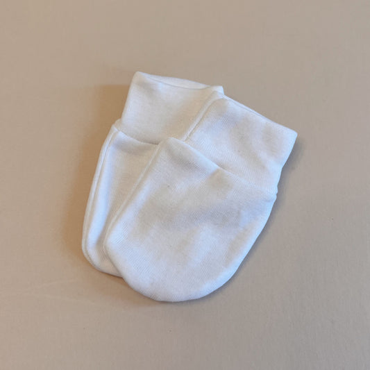 White Baby Mittens