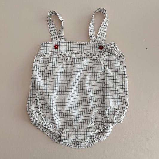 Porcelain Plaid Romper