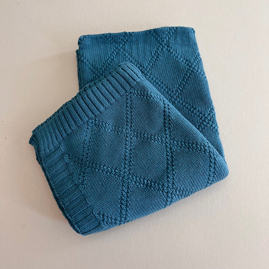 Dark Teal Knitted Blanket