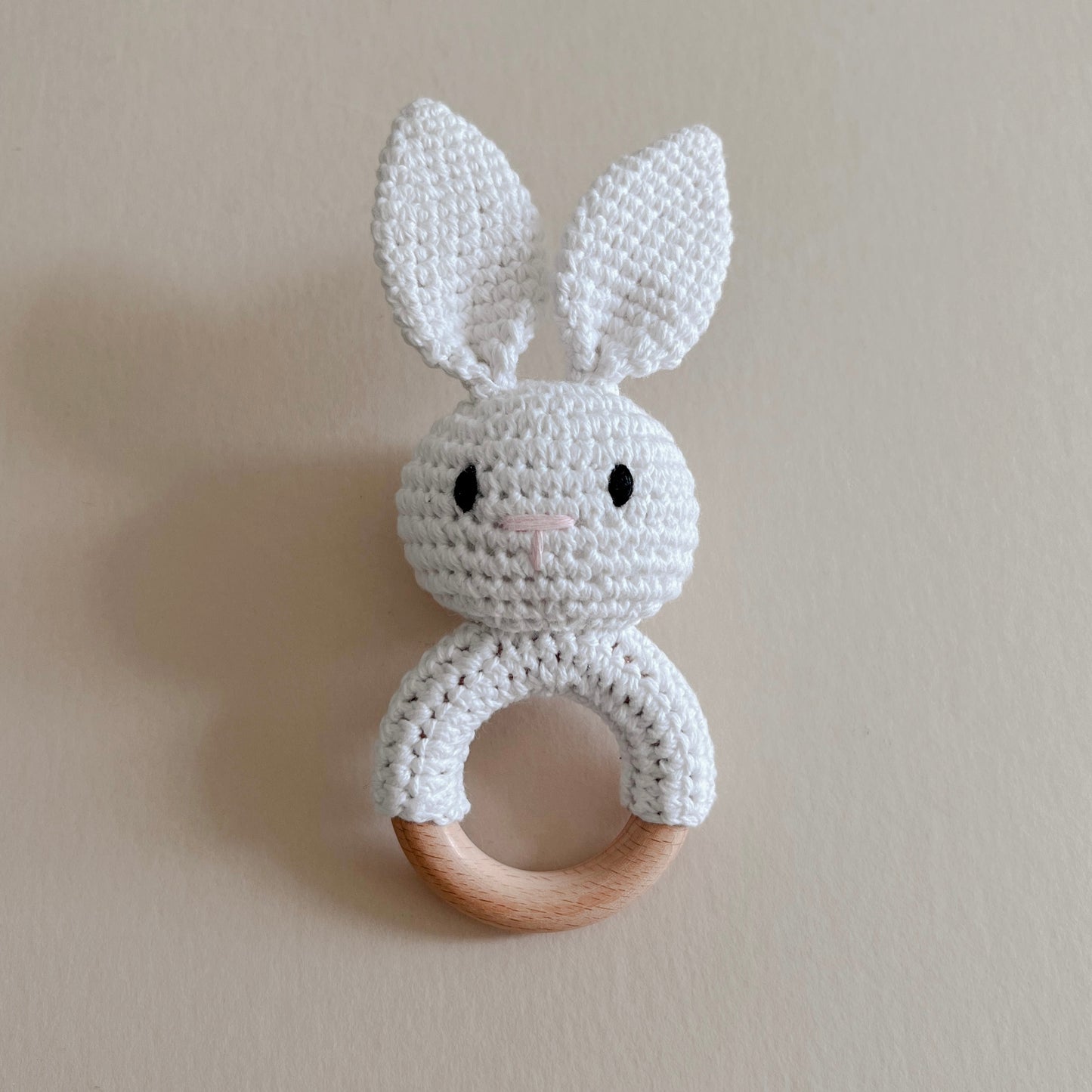 White Bunny Rattle