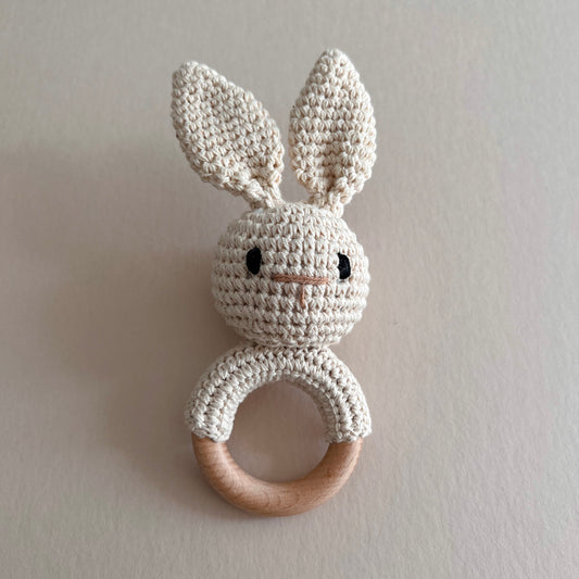 Beige Bunny Rattle