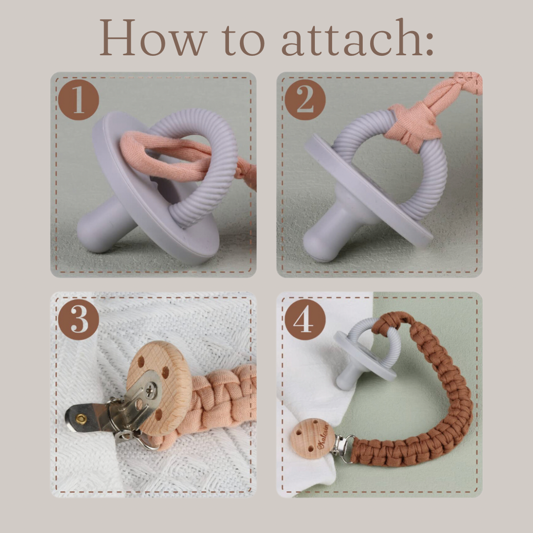 Blue Gray Pacifier Clip