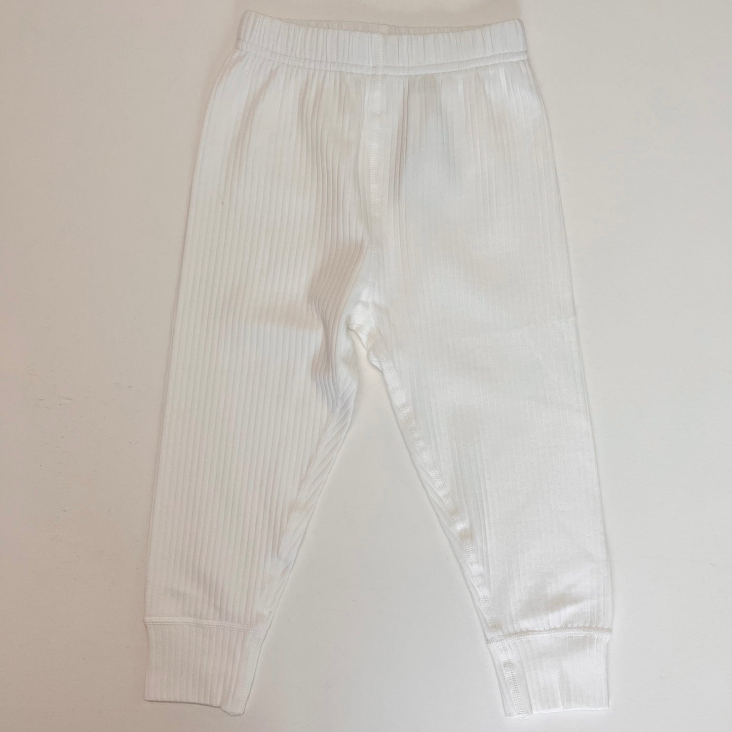 White Ribbed Leggings