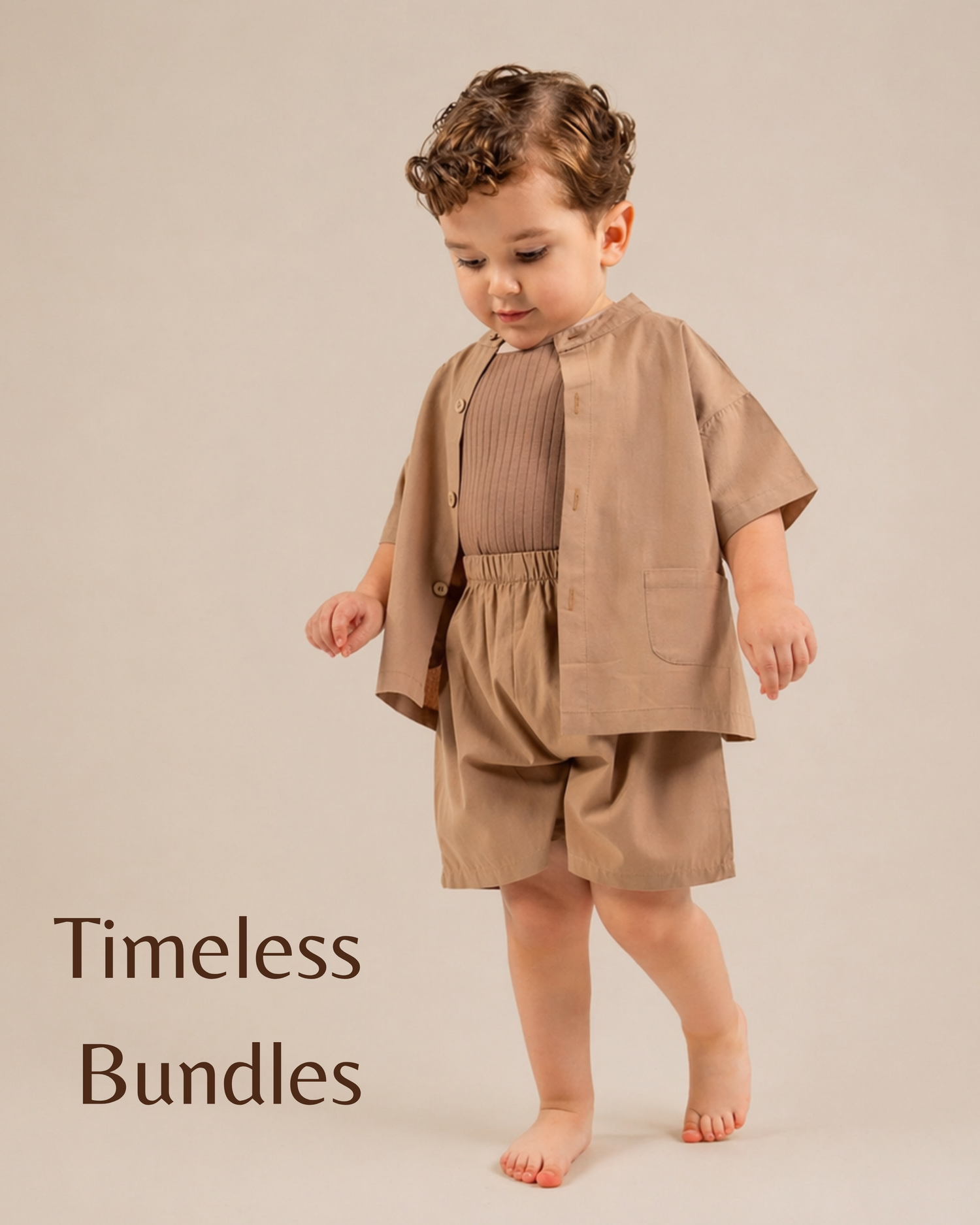 Timeless Bundles: Soft, neutral, and made for everyday comfort—our baby sets are designed for easy styling and timeless wear.