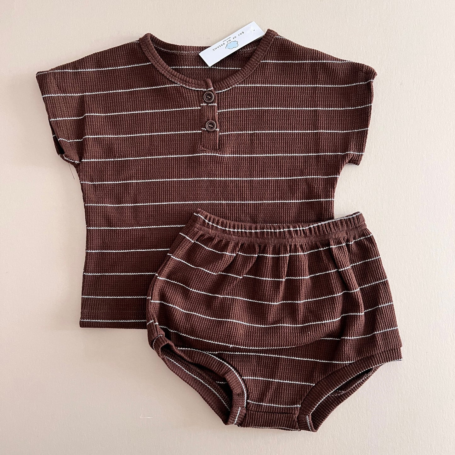 Chocolate Striped Cotton Set