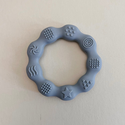 Blue Gray Silicone Teether
