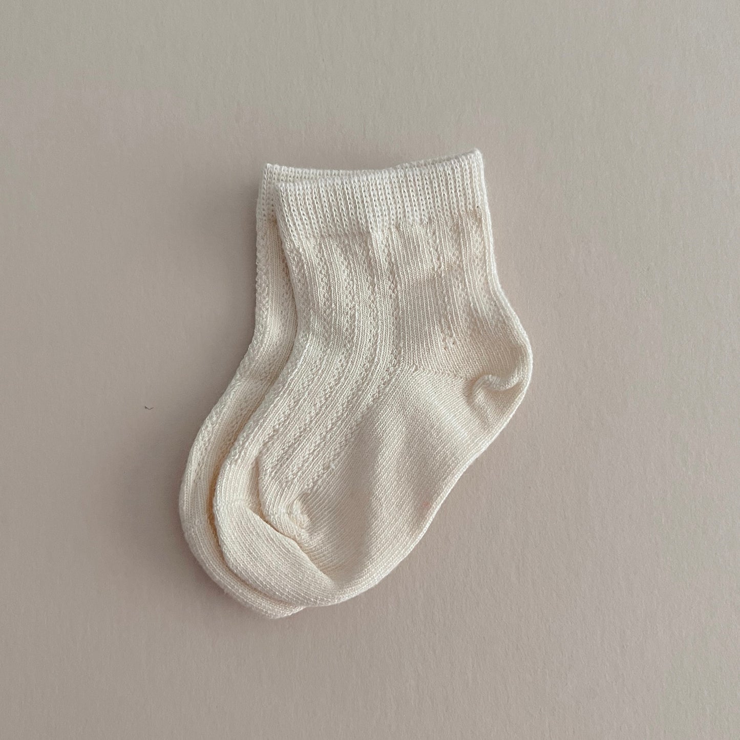 Cream Baby Socks