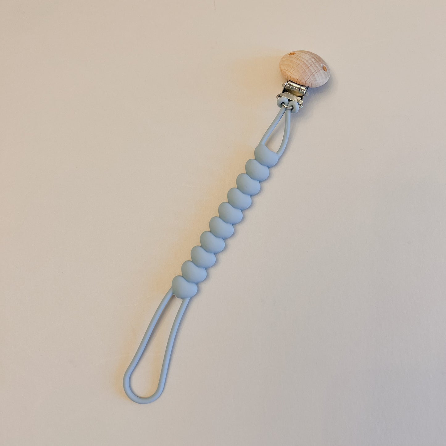 Sky Blue Heart Pacifier Clip