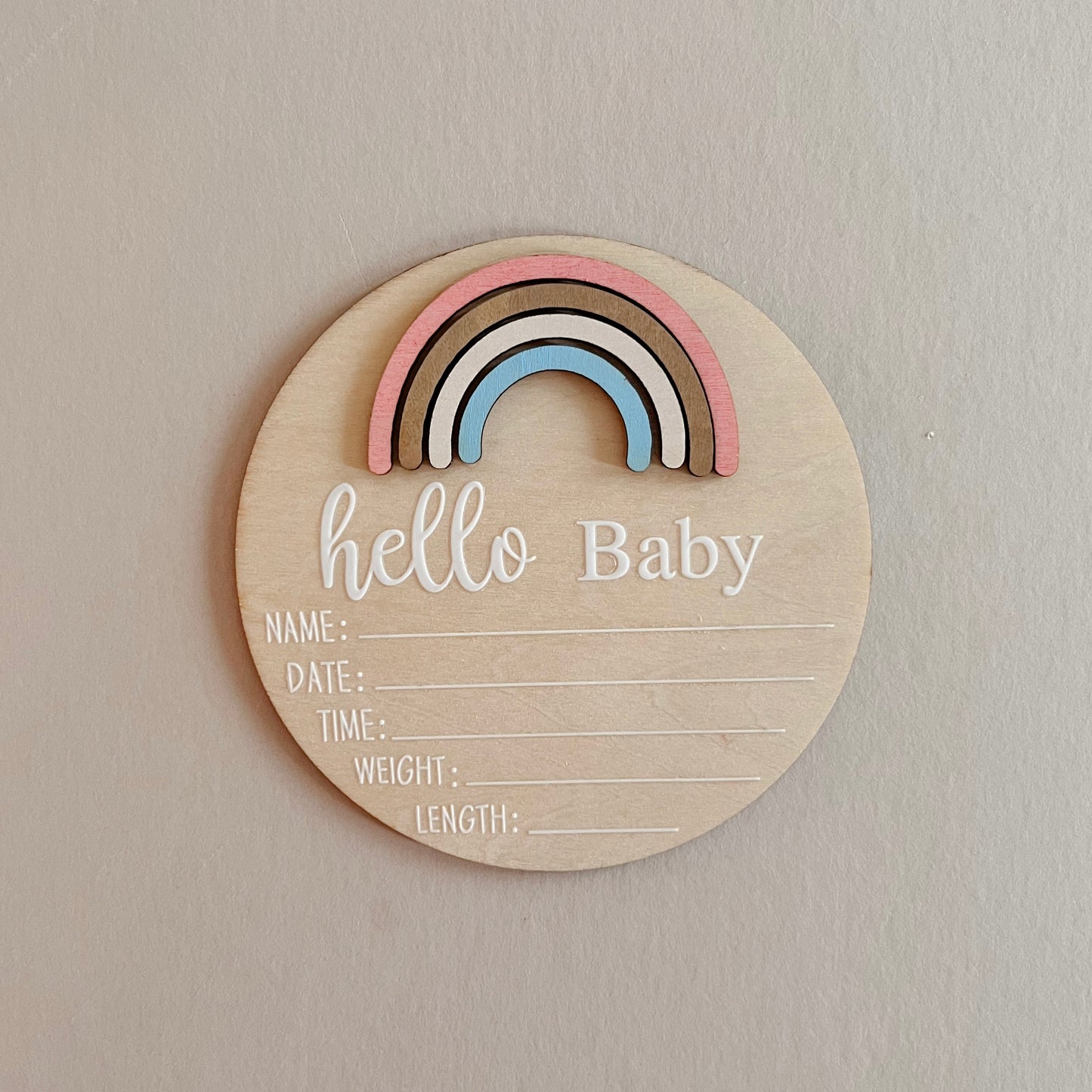 Hello Baby Announcement Sign