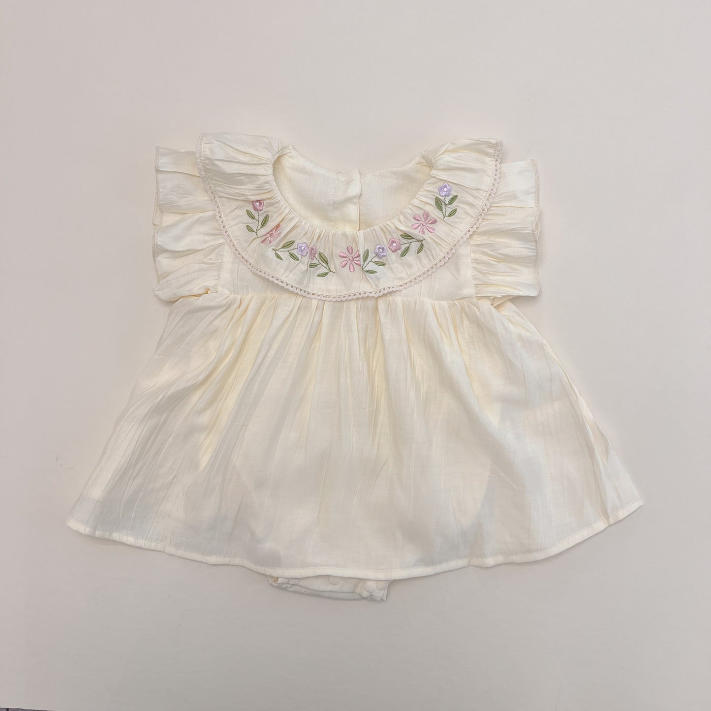 Yellow Wildflower Embroidered Romper