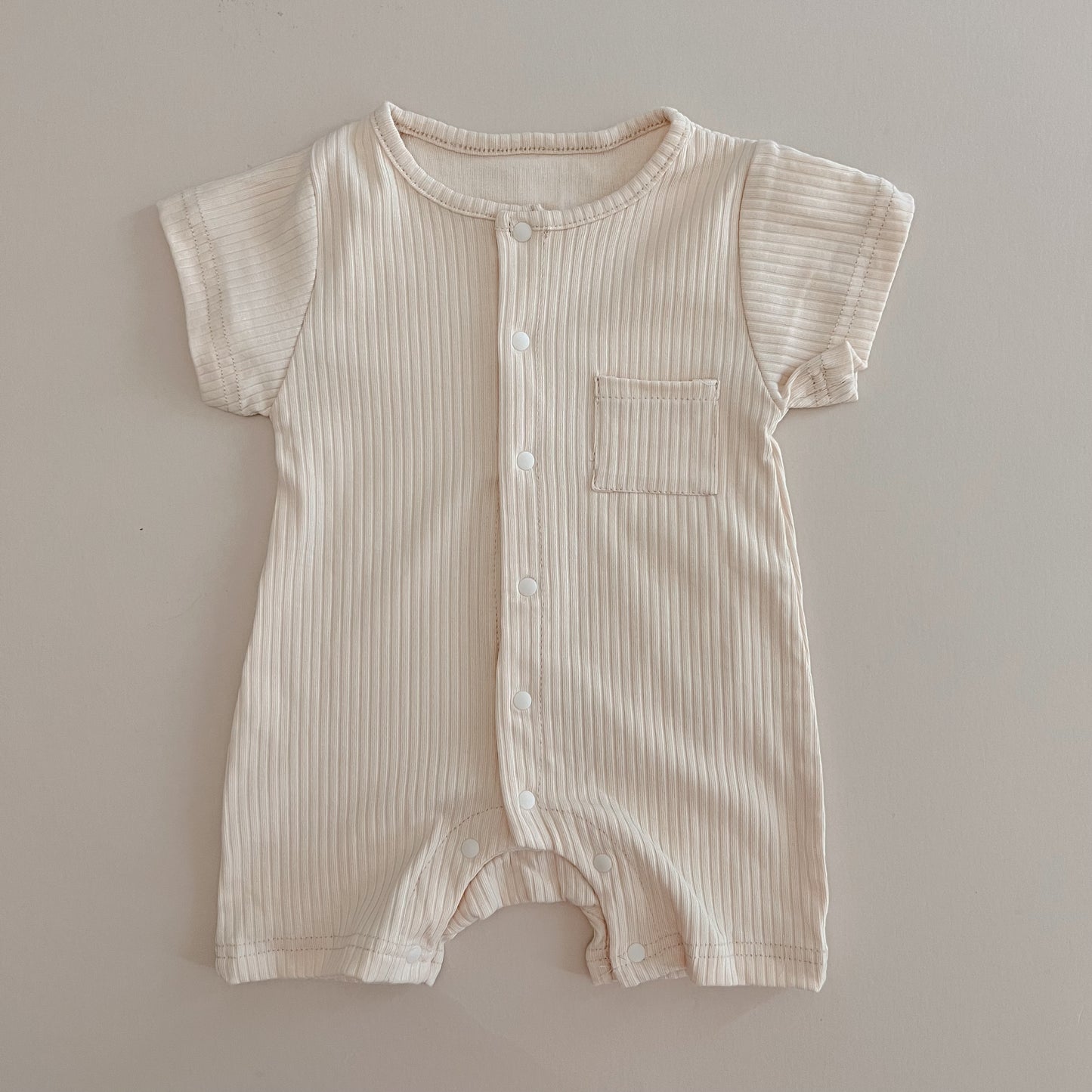 Cream Cotton Ribbed Bodysuit