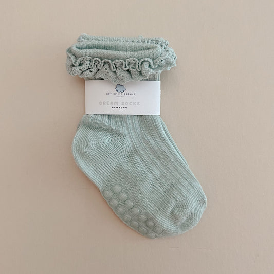 Mint Lace Baby Socks