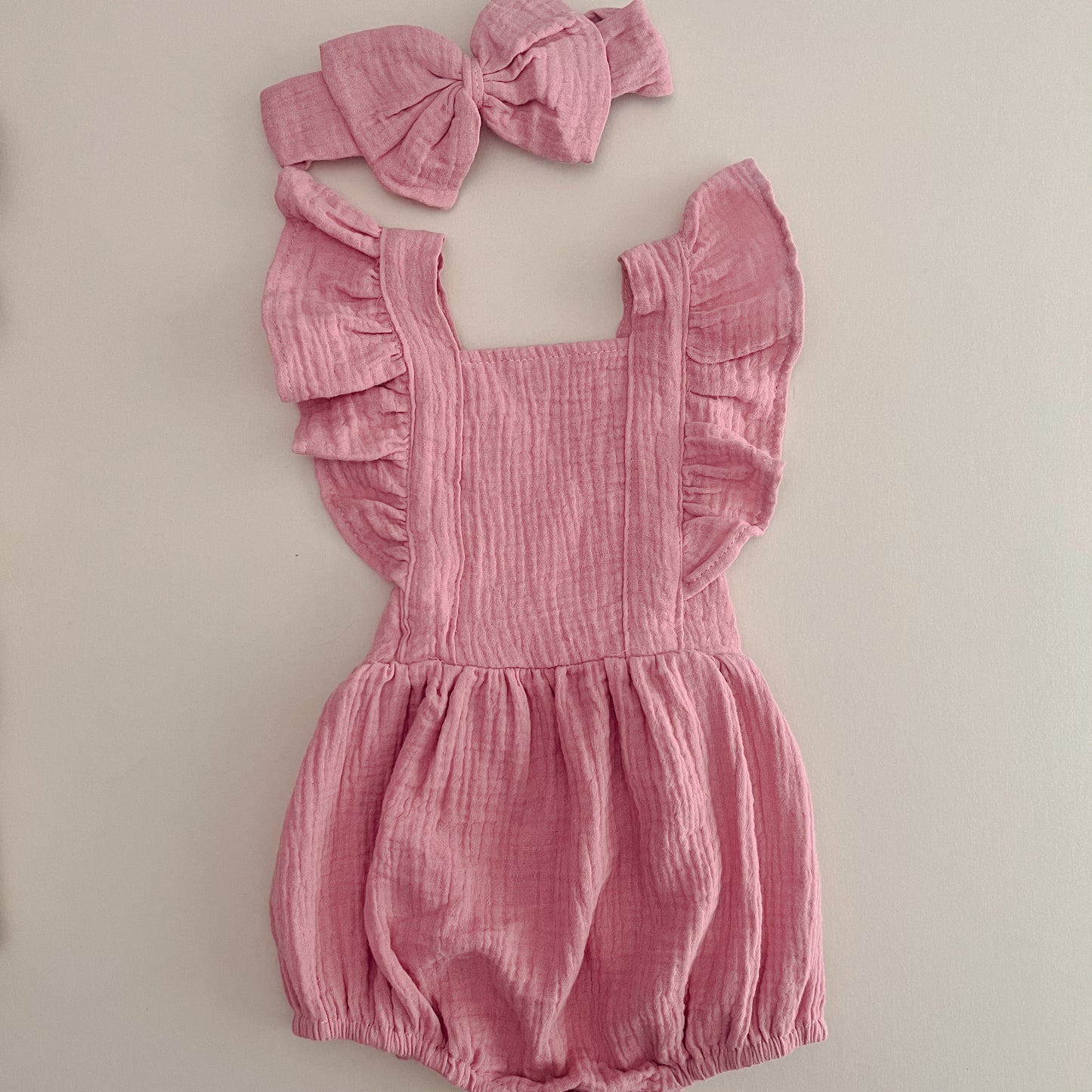 Blush Ruffle Cotton Romper