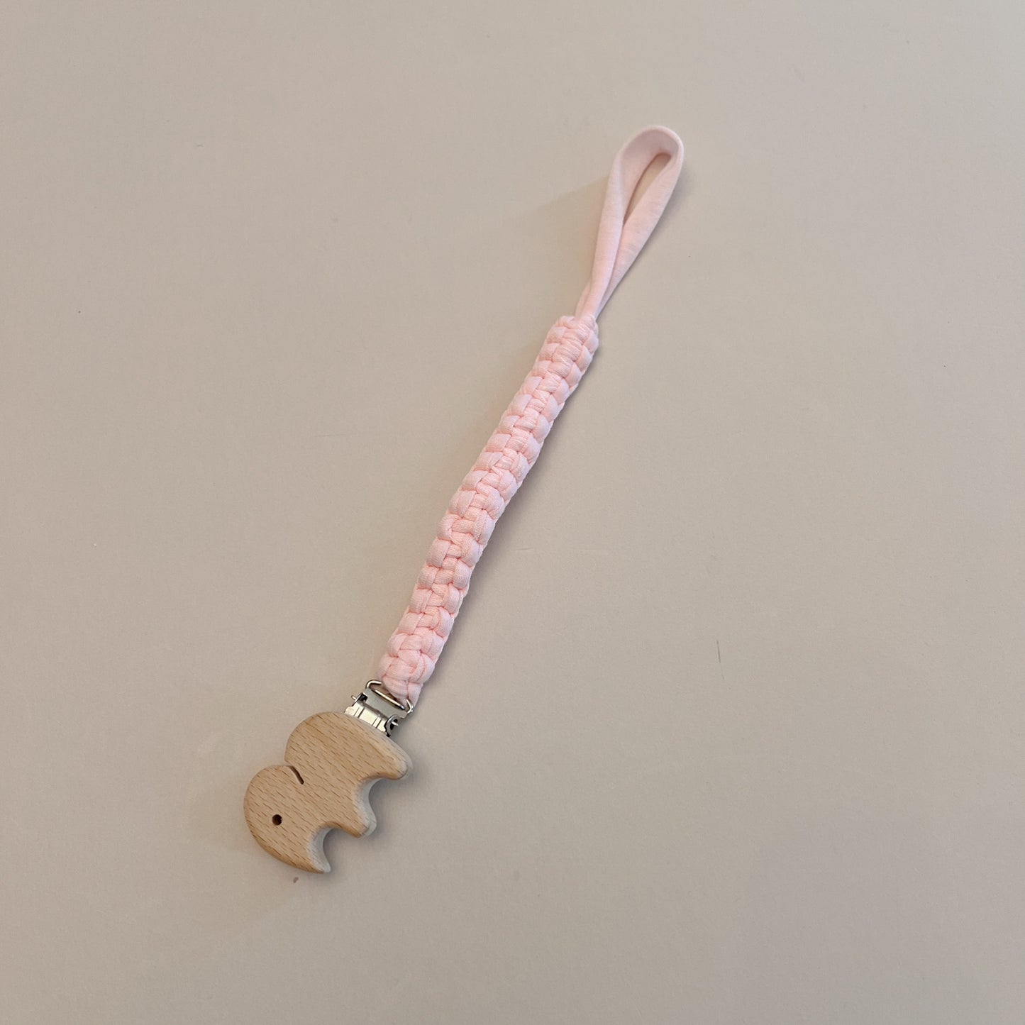 Pink Elephant Pacifier Clip