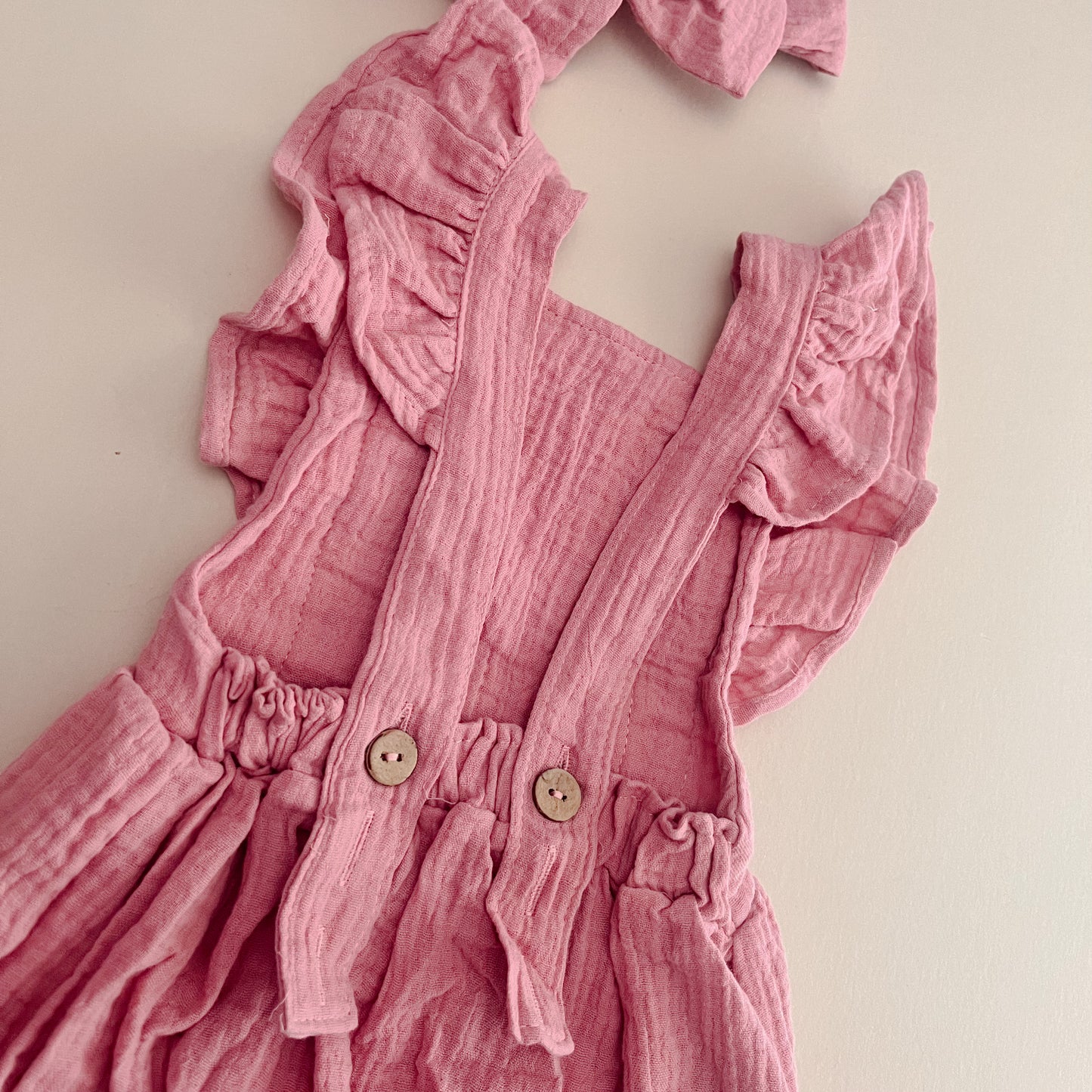 Blush Ruffle Cotton Romper