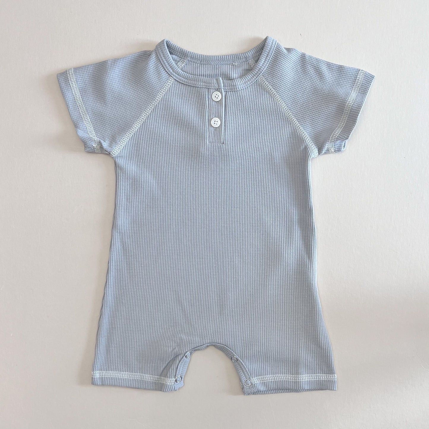 Blue Gray Cotton Romper