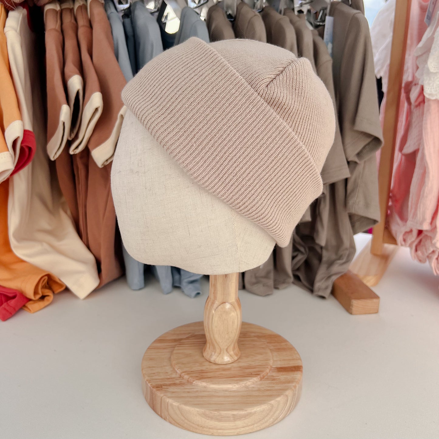 Beige Knitted Beanie