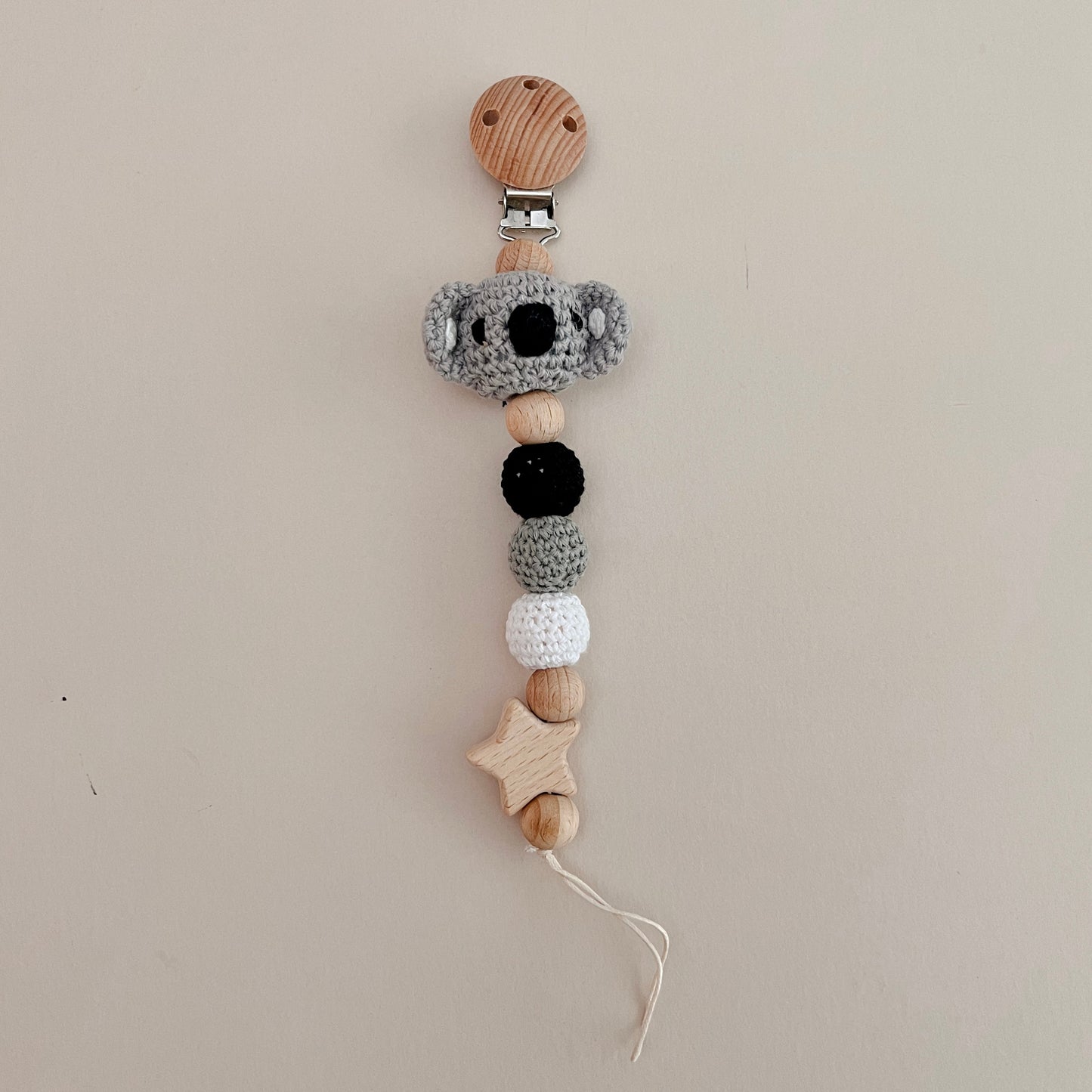 Koala Crochet Pacifier Clip