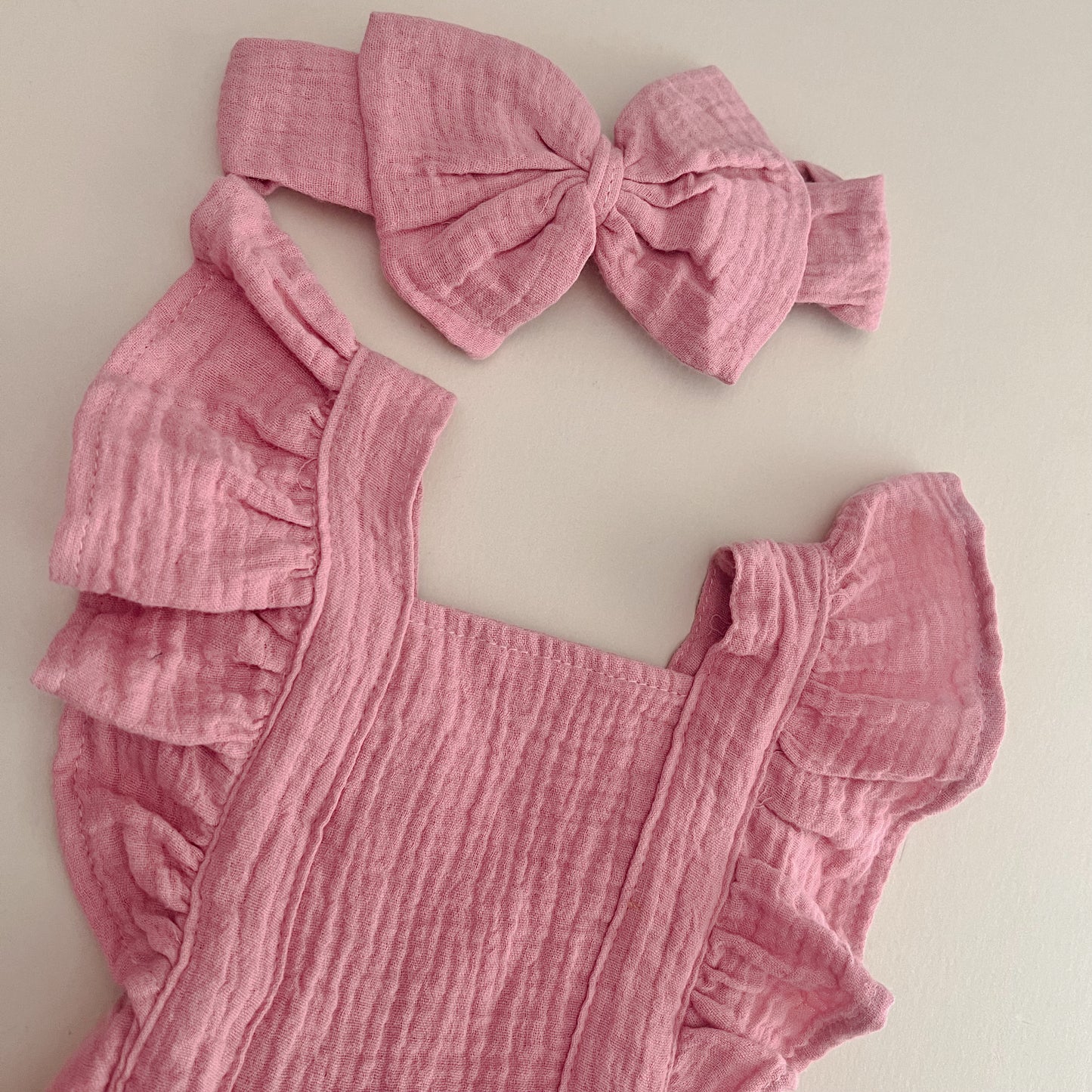 Blush Ruffle Cotton Romper