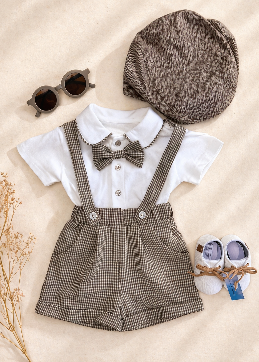 Light Brown Gingham Set
