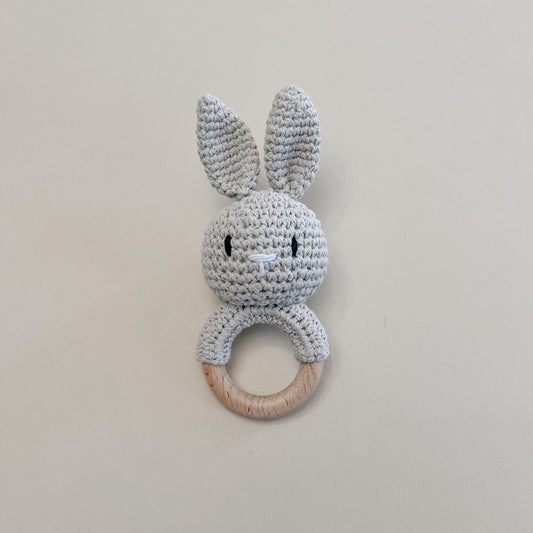 Light Gray Bunny Rattle