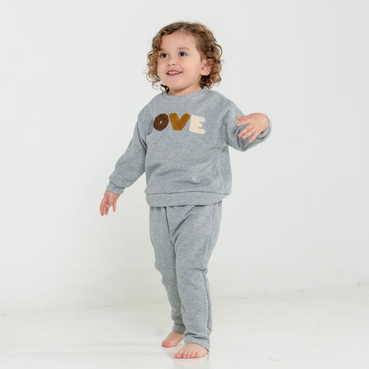 Gray LOVE Sweater Set