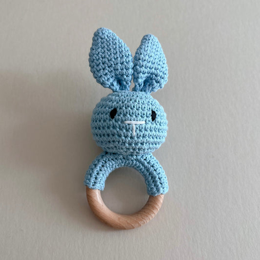 Sky Blue Bunny Rattle